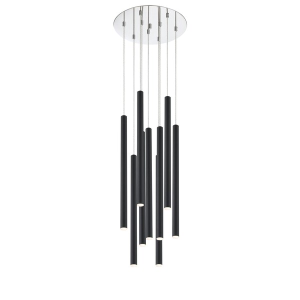 Z-Lite Forest 9 Light Island/Billiard, Chrome & Matte Black 917MP24-MB-LED-9RCH - main